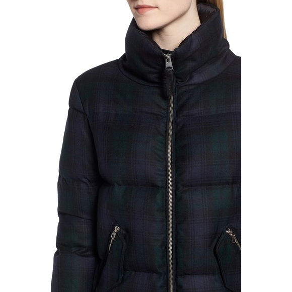 Mackage Mirri Plaid Puffer Jacket Blue Green - Picture 5 of 12